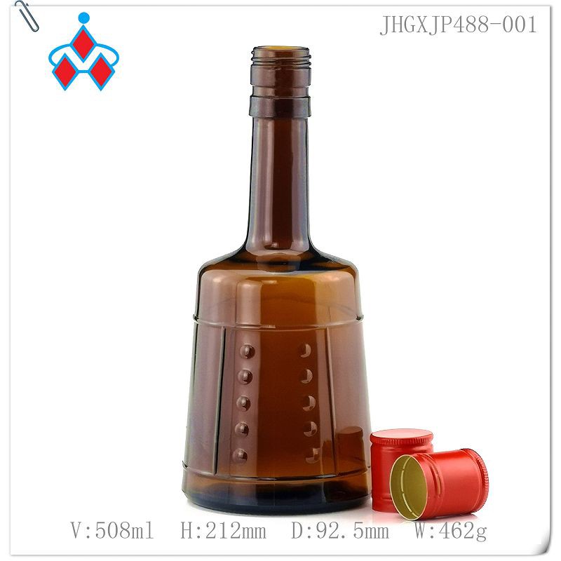 Brown Tall Liquor Glass Bottle
