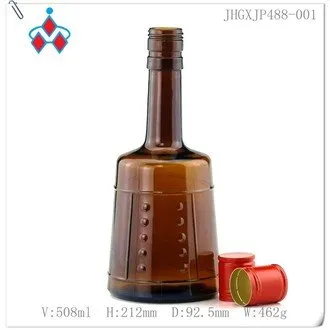 Brown Tall Liquor Glass Bottle