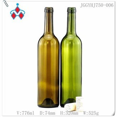 Glass Bordeaux Wine Bottle