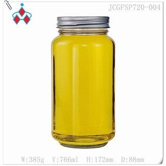 small glass honey jars