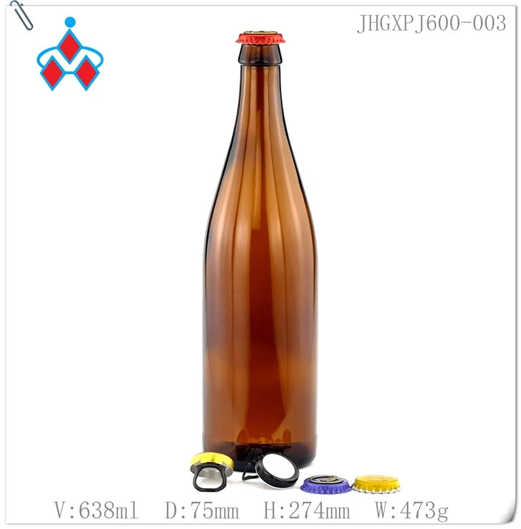 600ml Amber Beer Glass Bottle