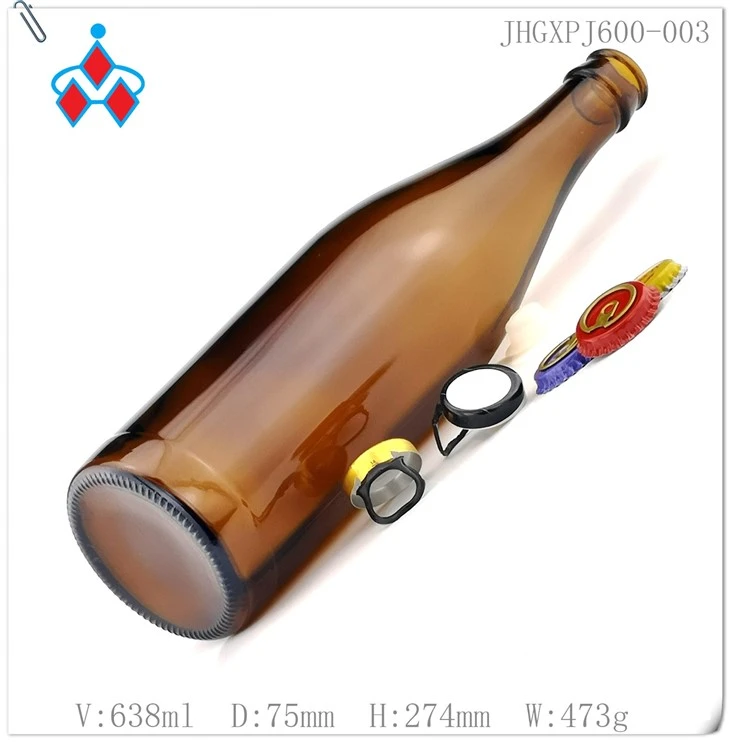 600ml Amber Beer Glass Bottle factory