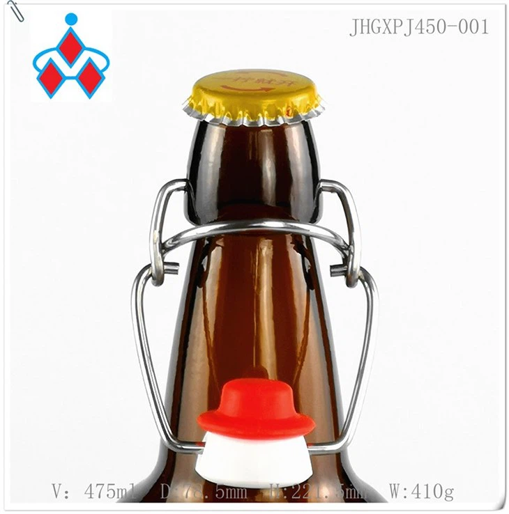 Swing Top Amber Beer Glass Bottle 450ml factory